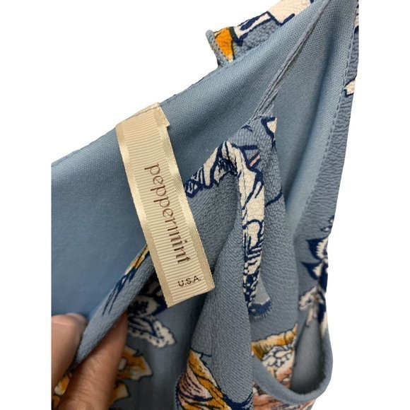 4/$20 Peppermint Blouse Top Shirt Womens M Floral Boho Hippie Retro Coquette - Picture 5 of 6